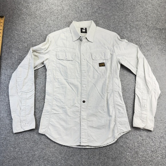 G‑Star RAW Road OX Shirt Men's Button‑Up‎ Denim Shirt Light Gray Size M - Picture 1 of 10